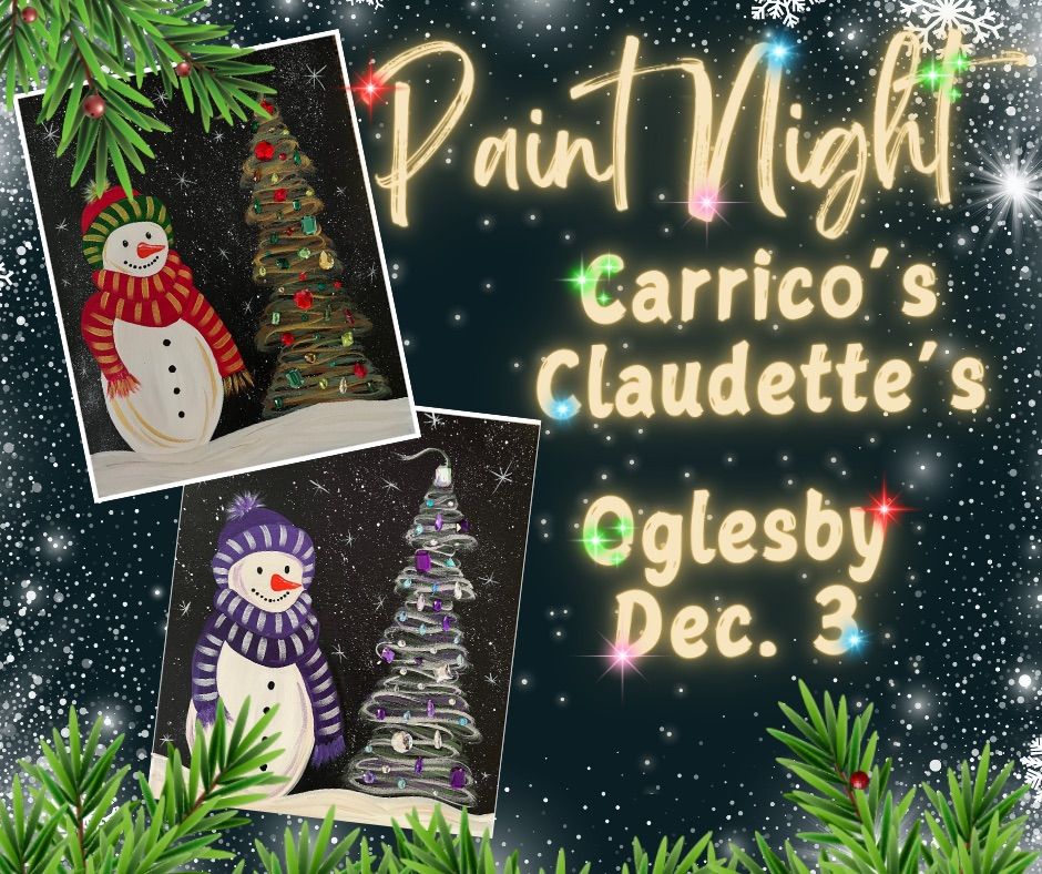 \u201cDazzling Winter Tree\u201d Paint Night at Carrico\u2019s Claudette\u2019s, Oglesby 