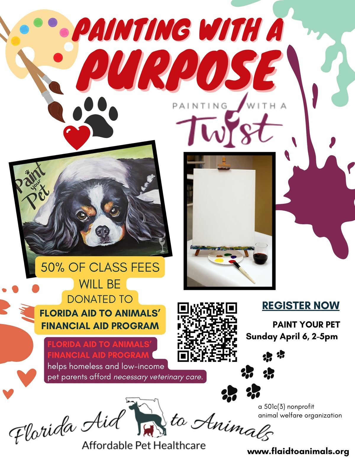 Painting with a Twist - Painting with a Purpose! In Support of Florida Aid to Animals