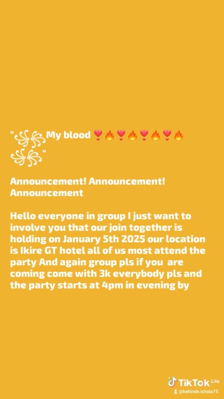 My blood Announcement!