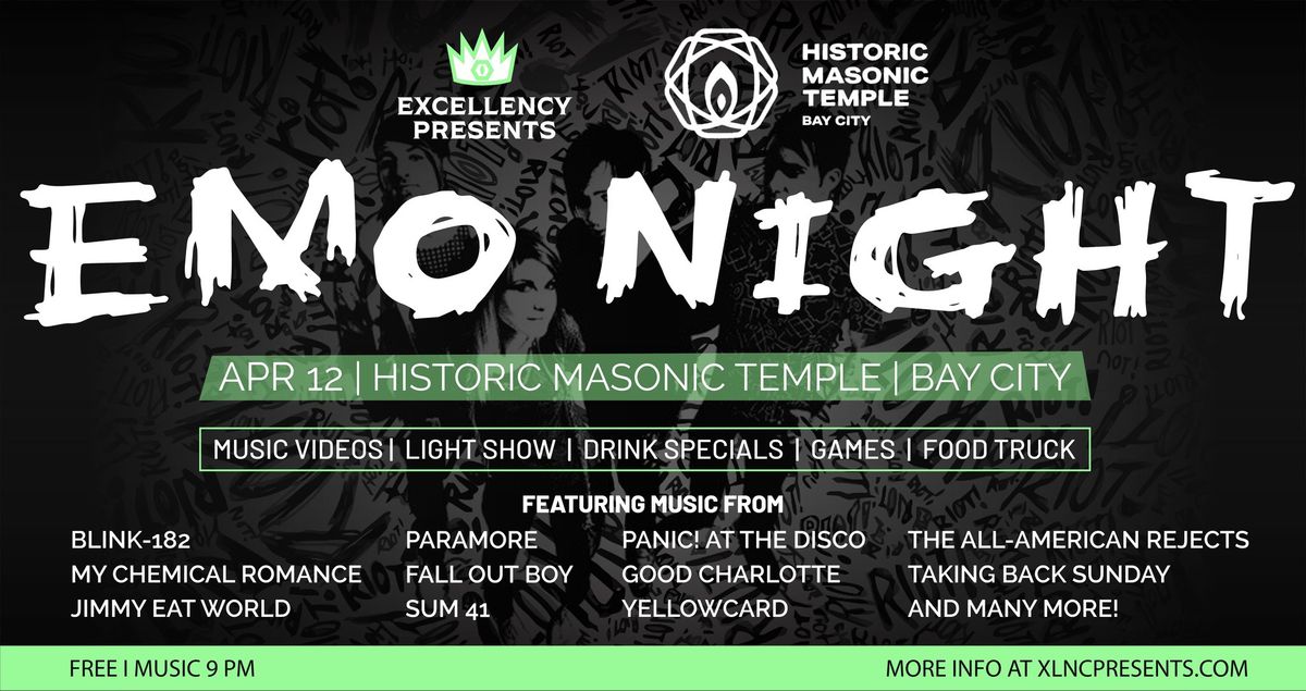 EMO NIGHT Bay City | April 12 at Historic Masonic Temple