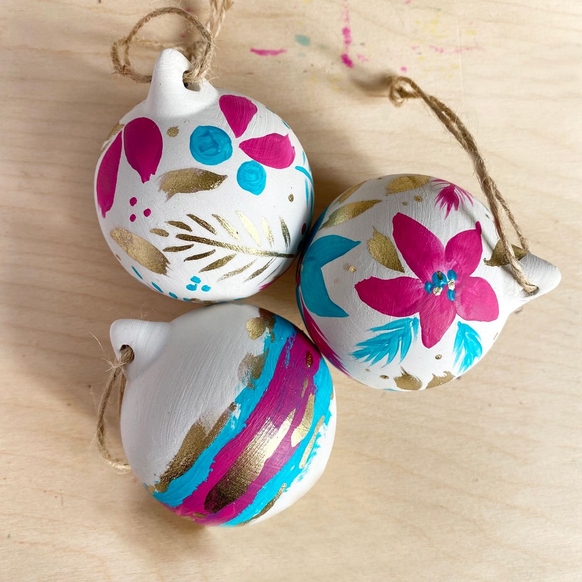 Hand-Painted Ceramic Baubles