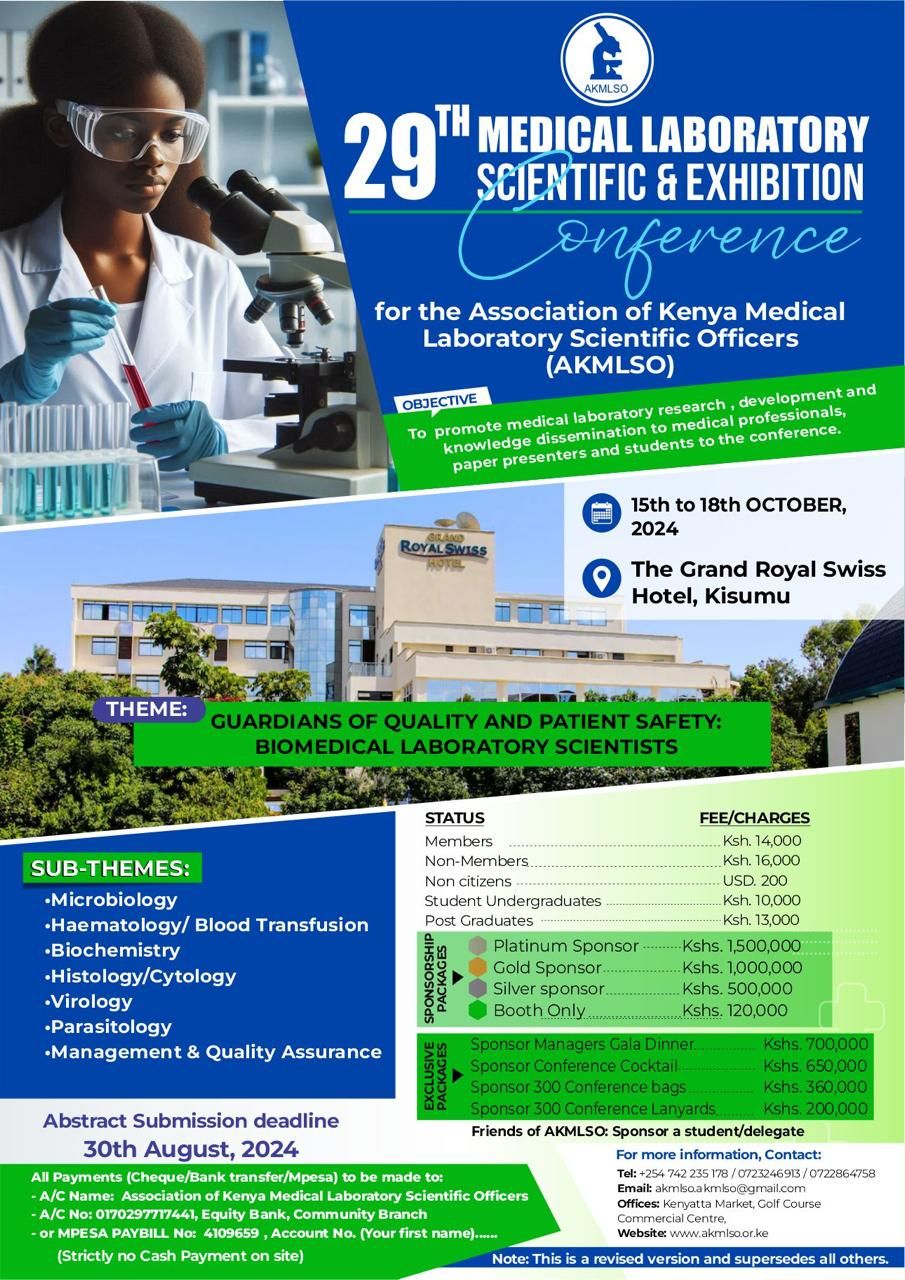 29th Association of Kenya Medical Laboratory Scientific Officers (AKMLSO) Exhibition Conference