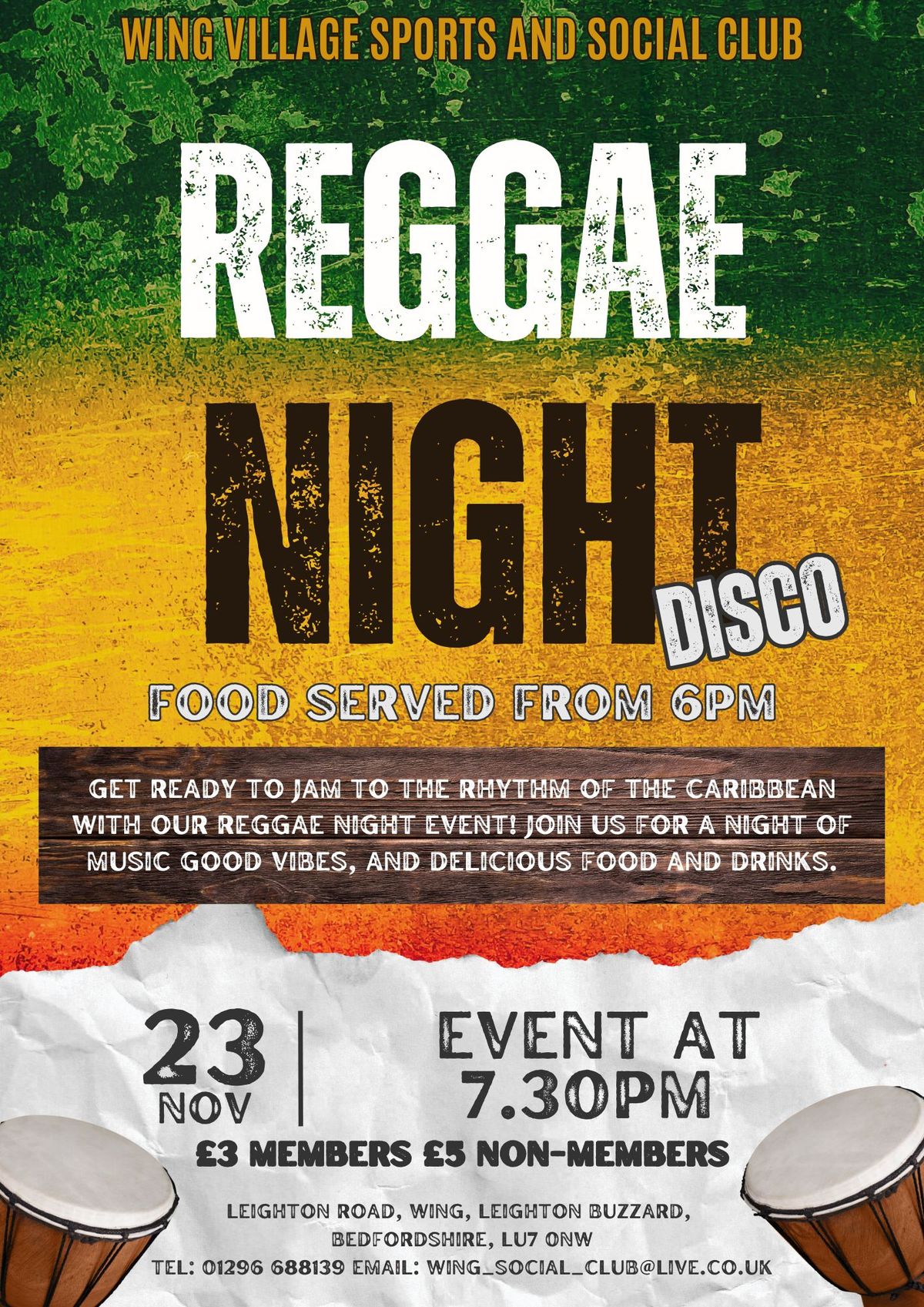 Reggae Night at Wing Village Sports and Social Club