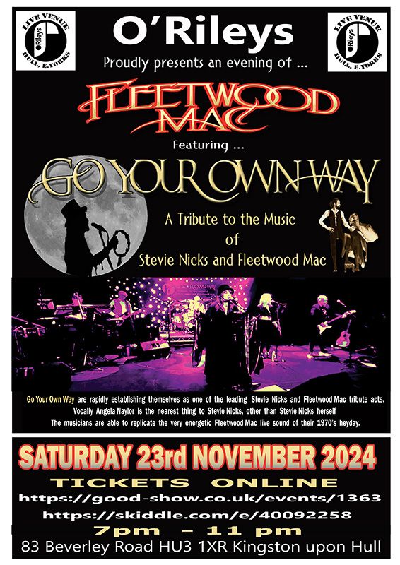 Go Your Own Way - tribute to Fleetwood Mac return to O'Rileys