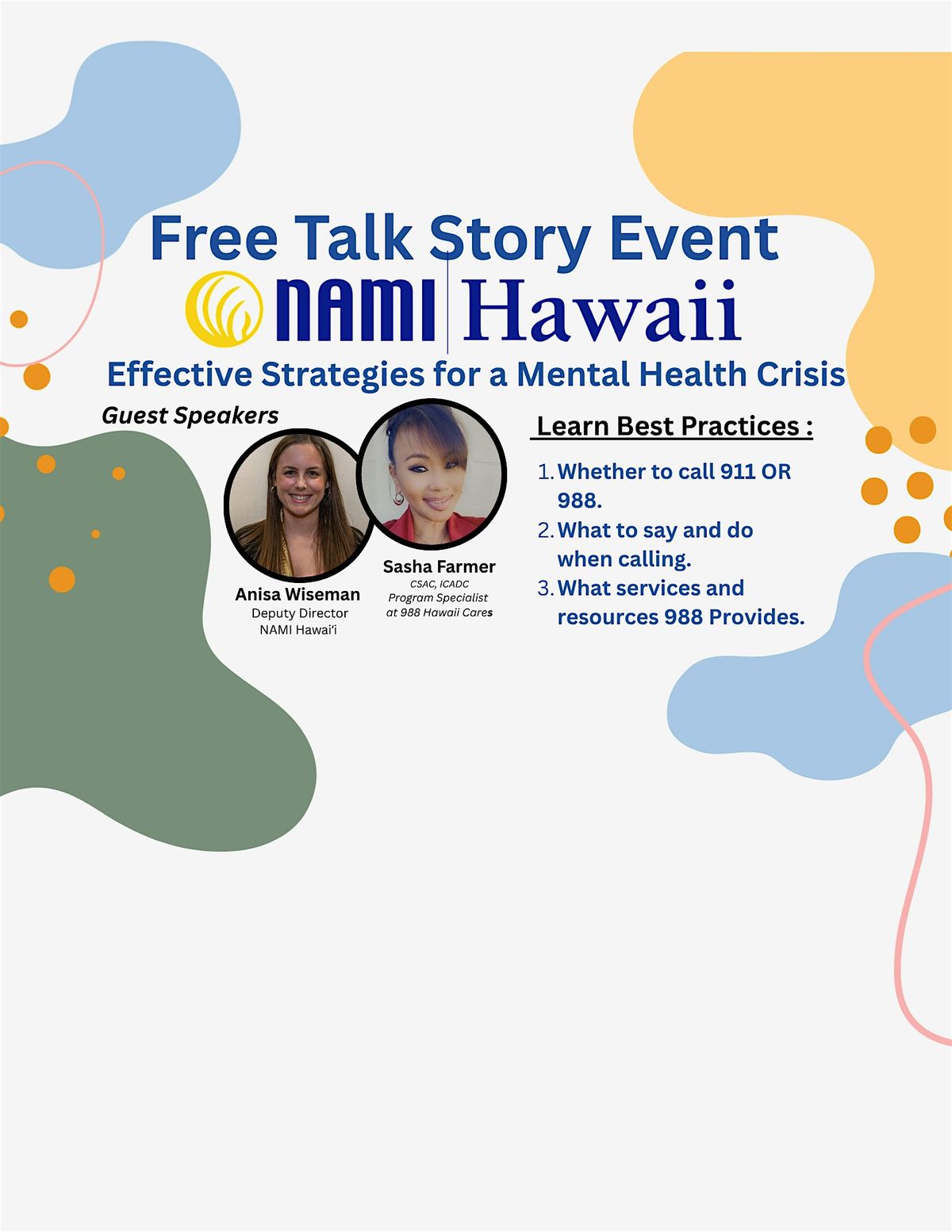 NAMI Hawaii Talk Story : Effective Strategies for a Mental Health Crisis
