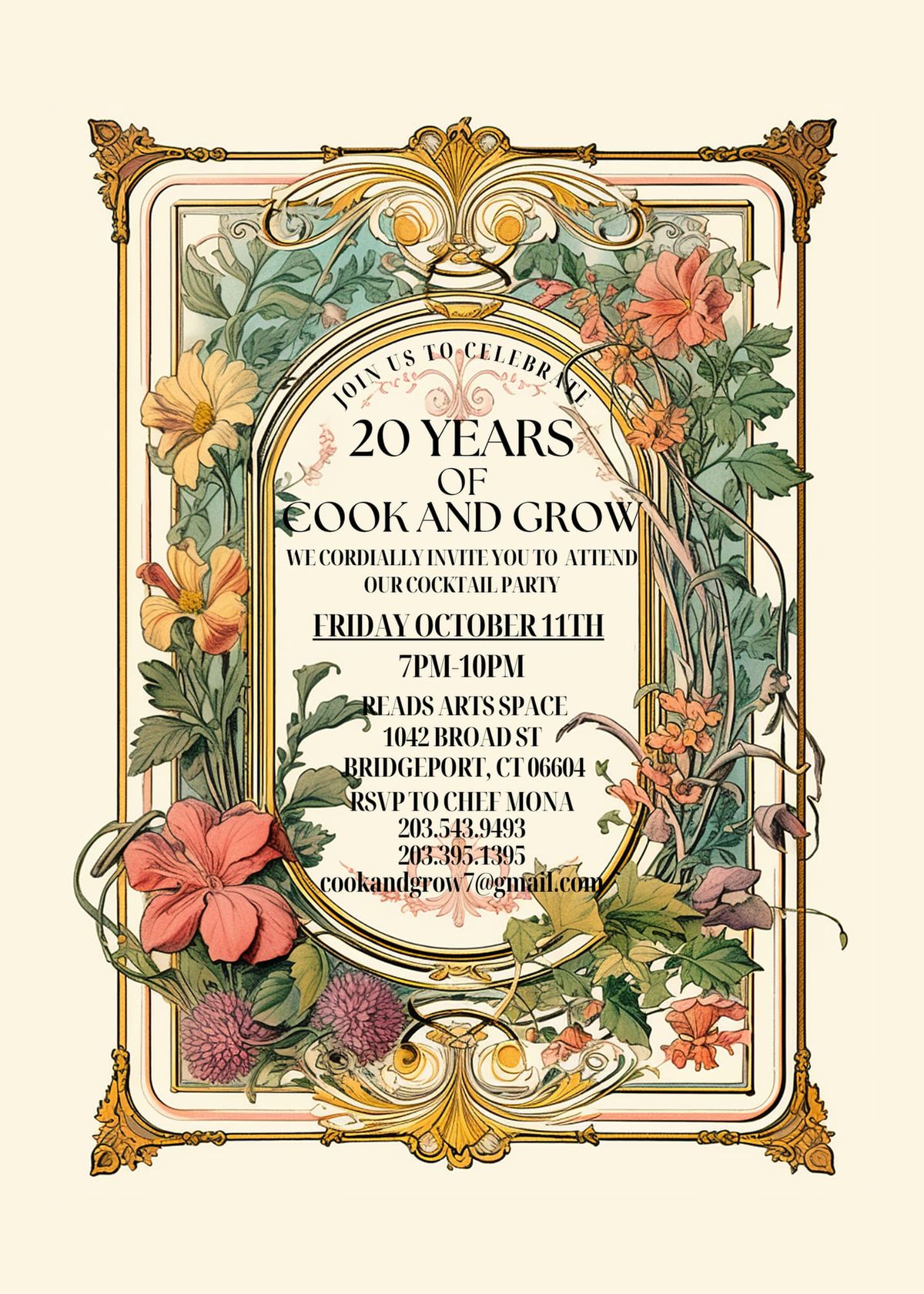 20 Year Anniversary Celebration of Cook and Grow