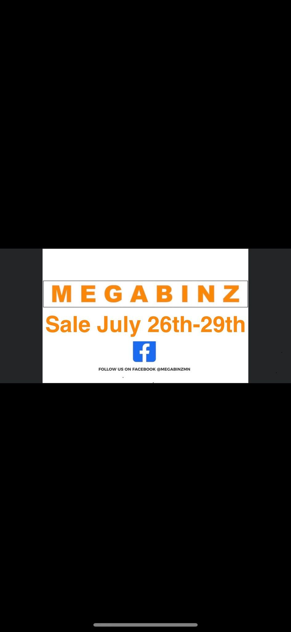 MEGABINZ Sale July 26th-29th