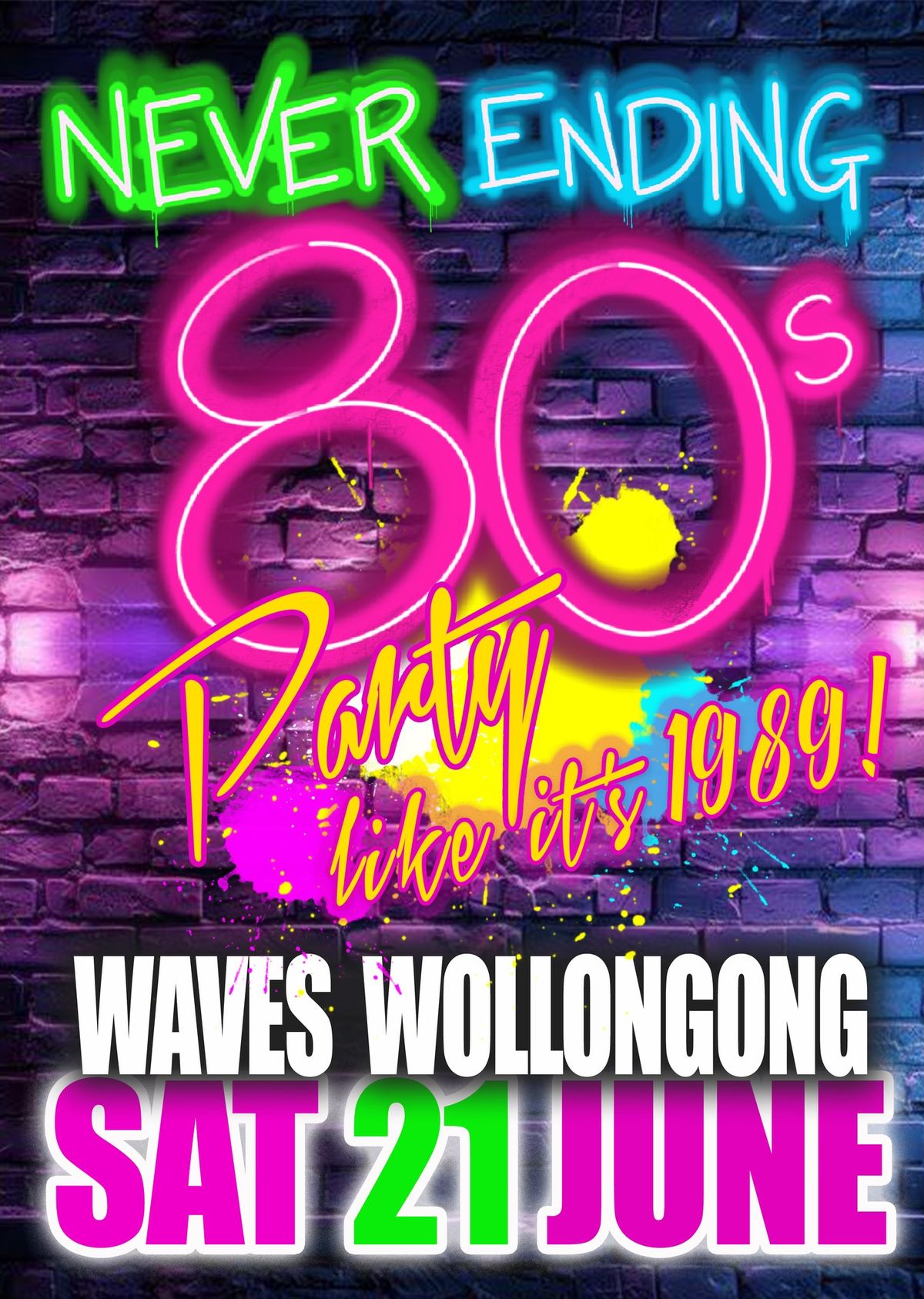 NEVER ENDING 80s Party Like Its 1989! - Waves Towradgi Beach Hotel