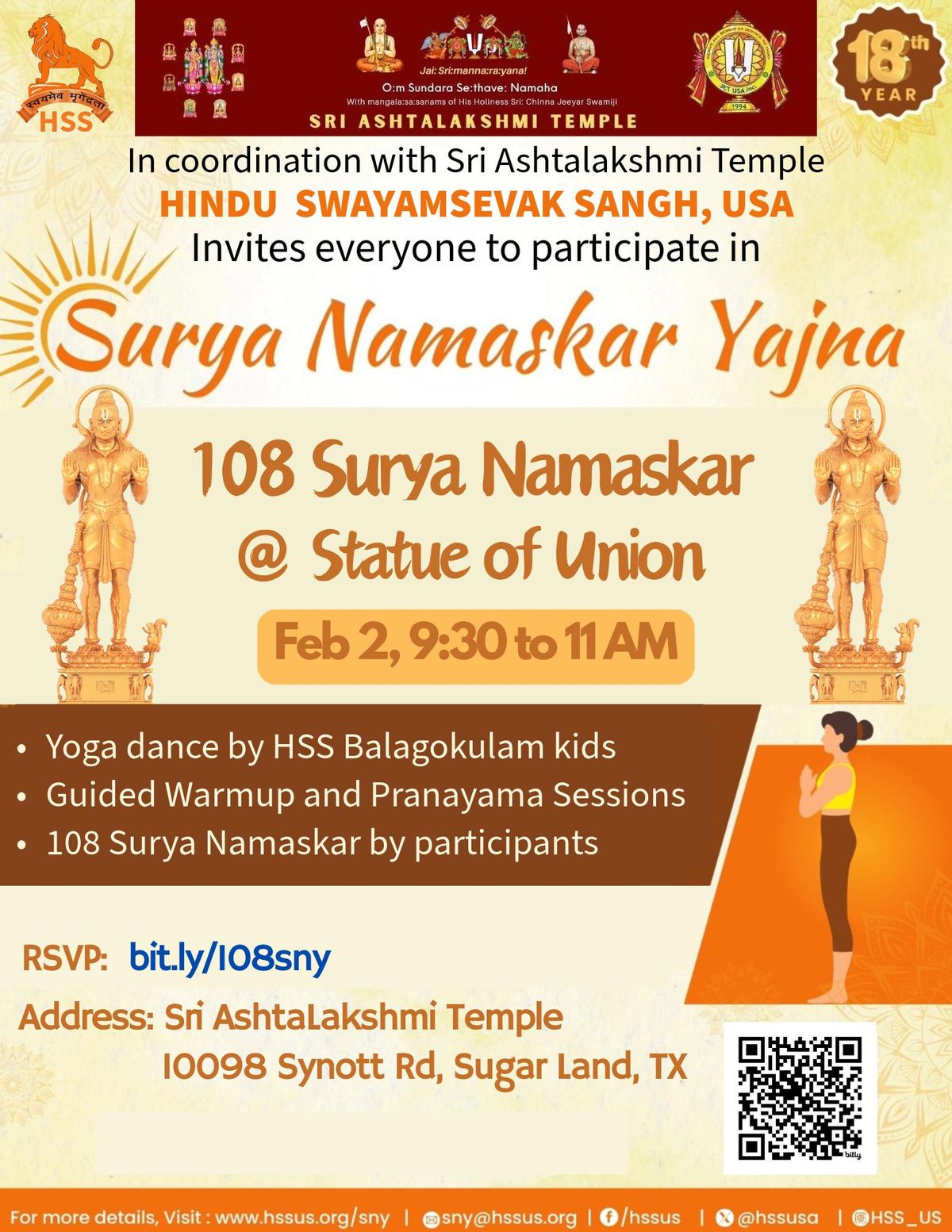 Surya Namaskar Yajna(SNY) @ Statue of Union