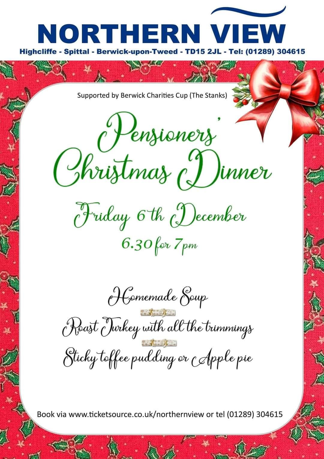 FULLY BOOKED Pensioners' Christmas Dinner 