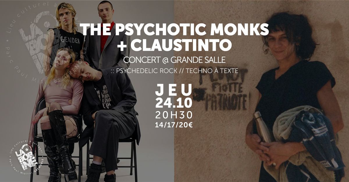 CONCERT :: THE PSYCHOTIC MONKS + CLAUSTINTO