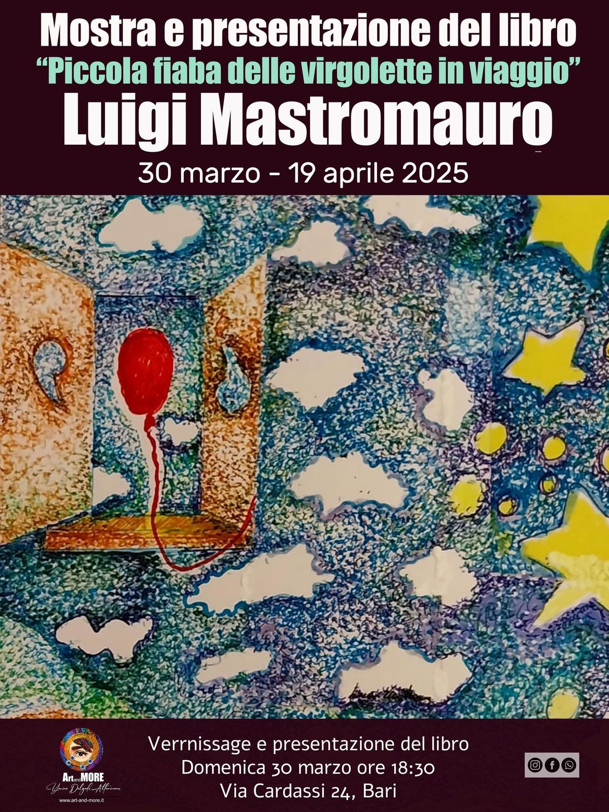 Luigi Mastromauro Mostra e presentazione del libro PICCOLA FIABA DELLE VIRGOLETTE IN VIAGGIO