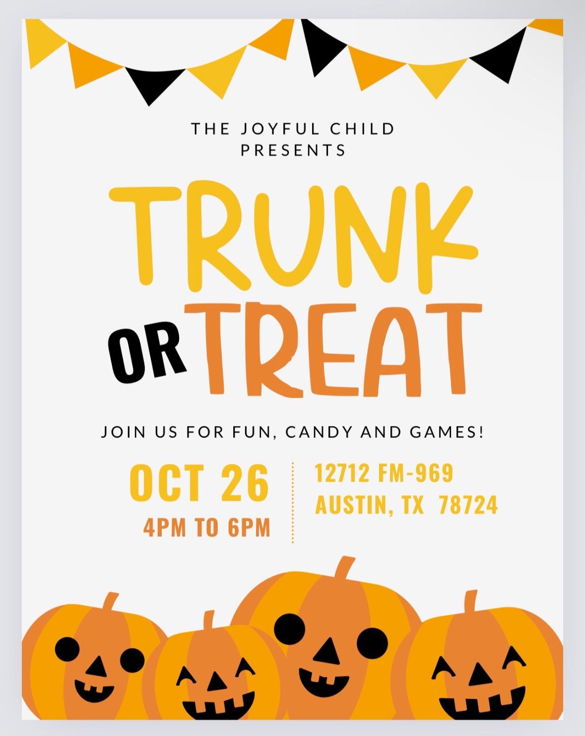 Trunk-Or-Treat with The Joyful Child at Hornsby Bend