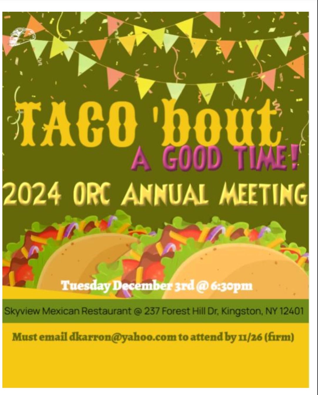 Annual ORC Meeting - Taco Tuesday! 