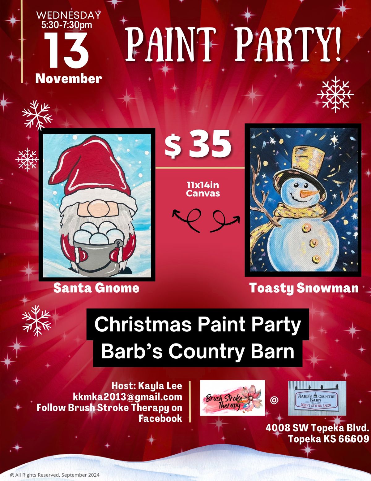 Barb\u2019s Country Barn Christmas Paint Party