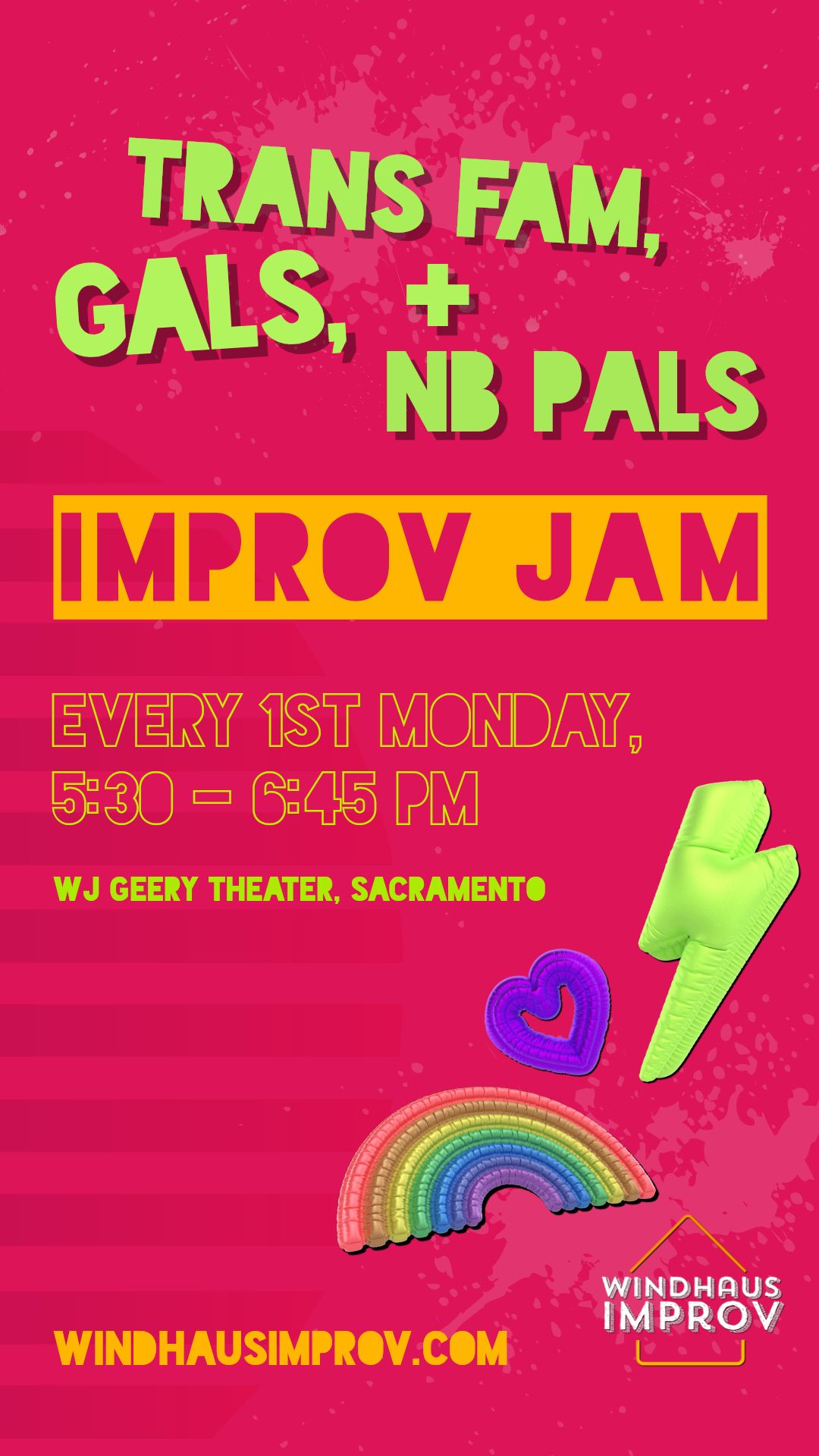 Trans Fam, Gals, and NB Pals Monthly Improv Jam