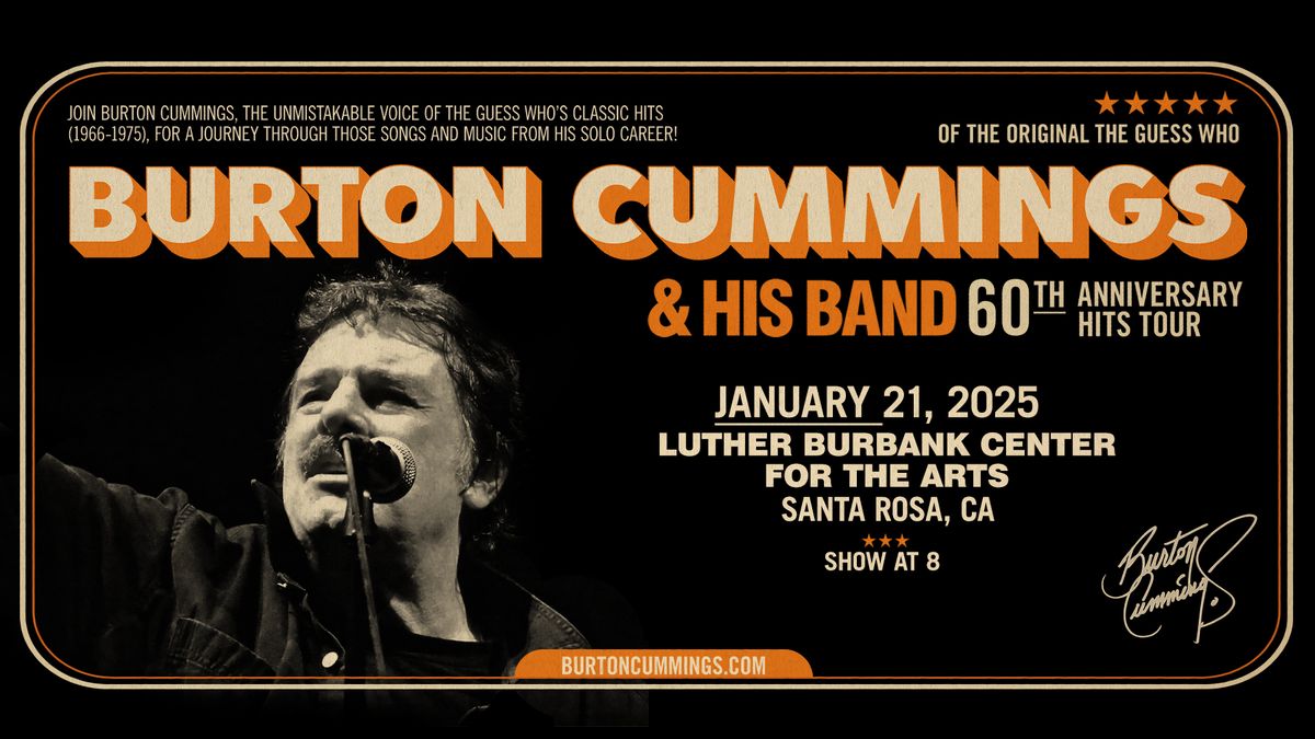 Burton Cummings of the Original 'The Guess Who' 60th Anniversary Hits Tour