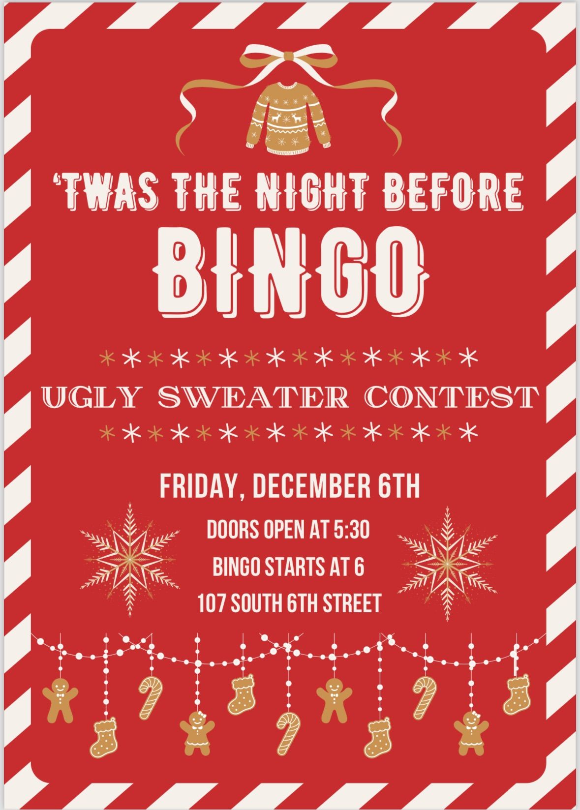 Ugly Sweater THROWBACK BINGO \ud83c\udf84