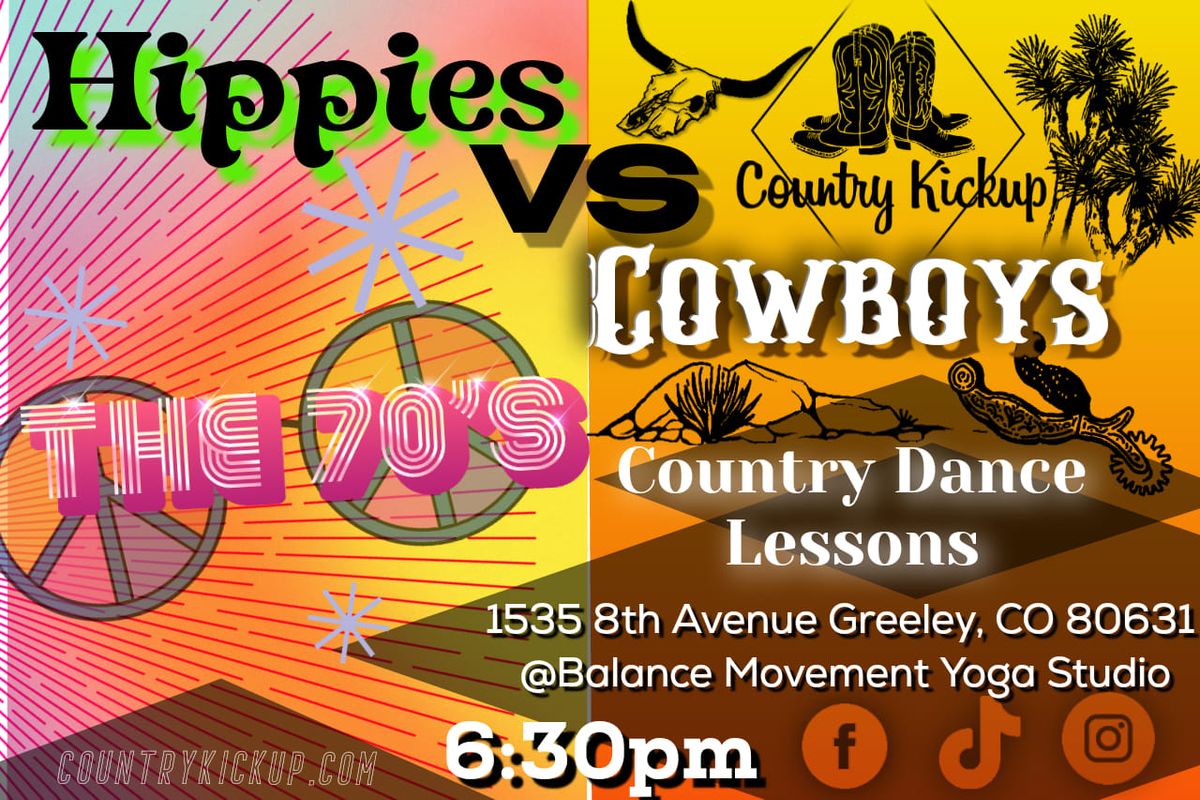 Hippies vs Cowboys Fundraiser Lessons & Social Dancing