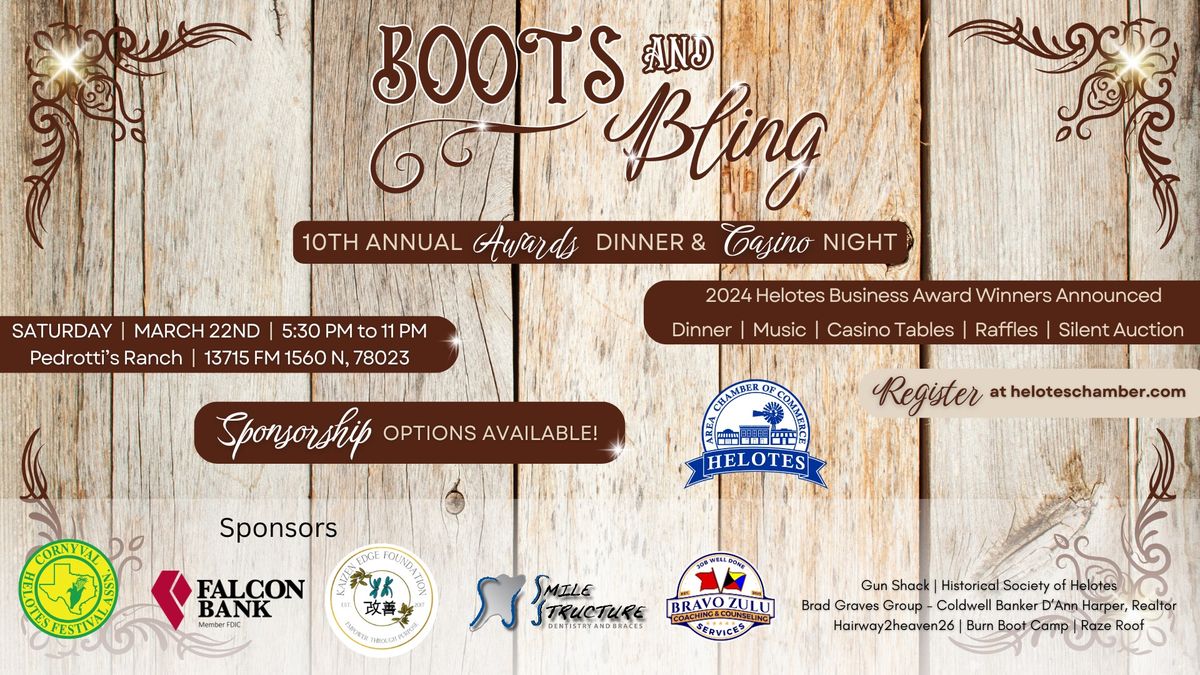 Boots and Bling 10th Annual Awards Dinner & Casino Night