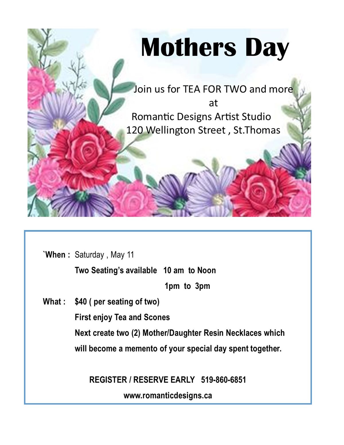 Mothers Day - Tea For Two and More......