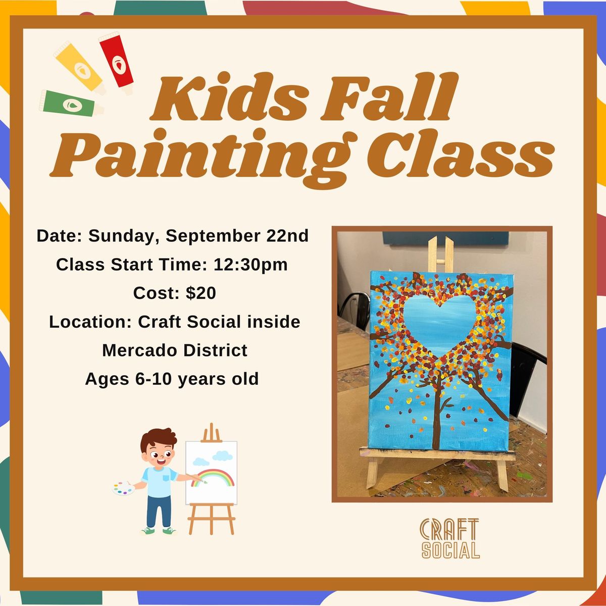 Kids Fall Painting Class at Craft Social