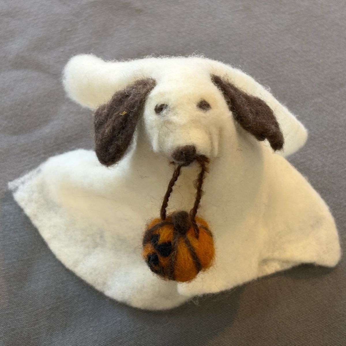 Needle Felted Ghost Dog