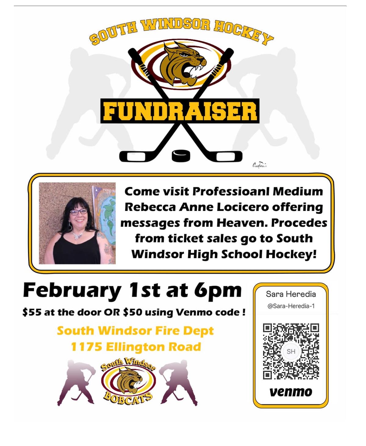  Messages from Heaven\u2122 in South Windsor, CT Fundraiser for HS Hockey!