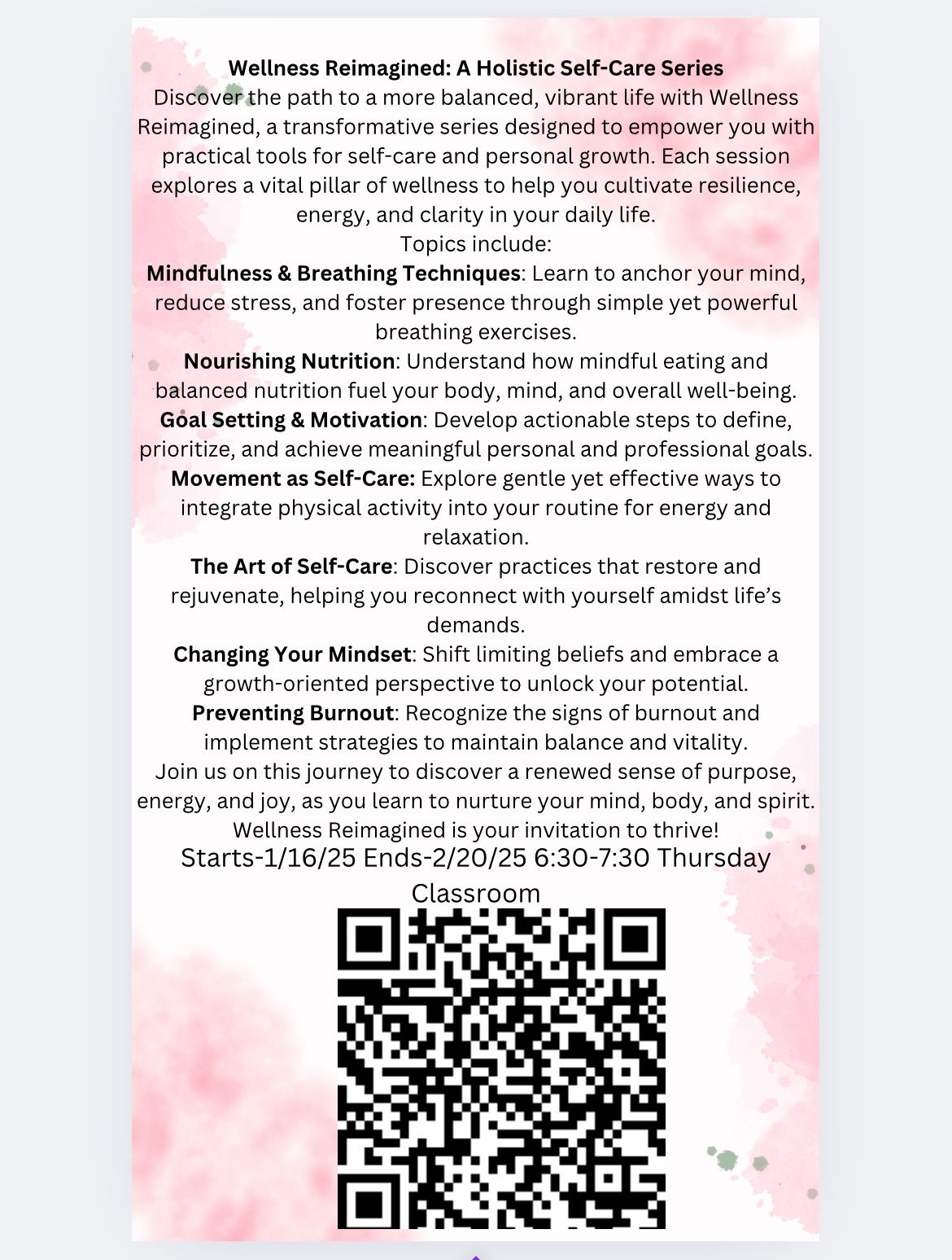 Wellness reimagined. A Holistic self care series 