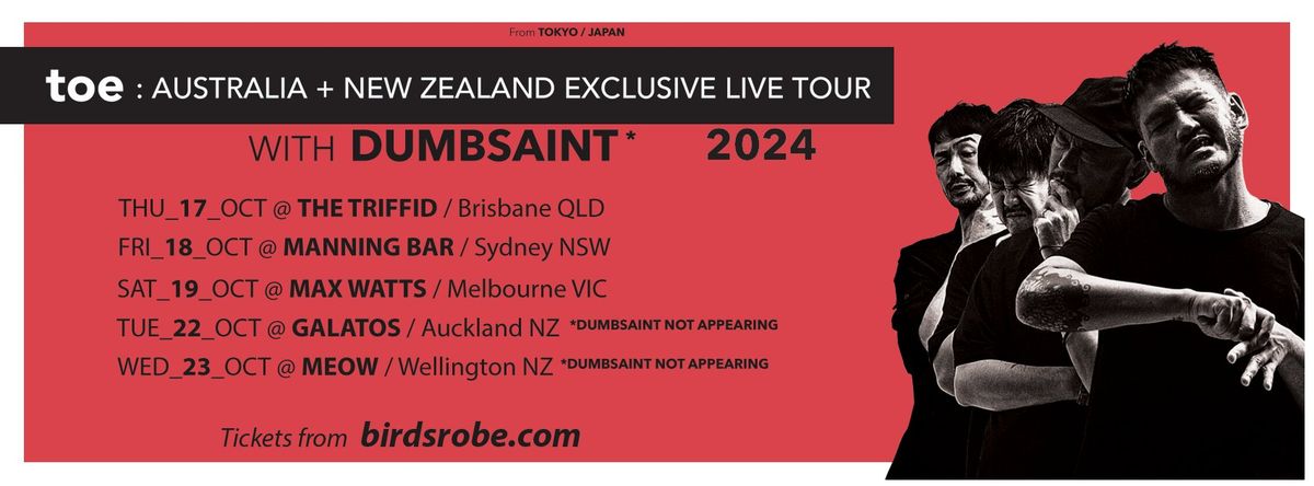 toe Australia + New Zealand Oct 2024 Tour | Manning Bar, Sydney