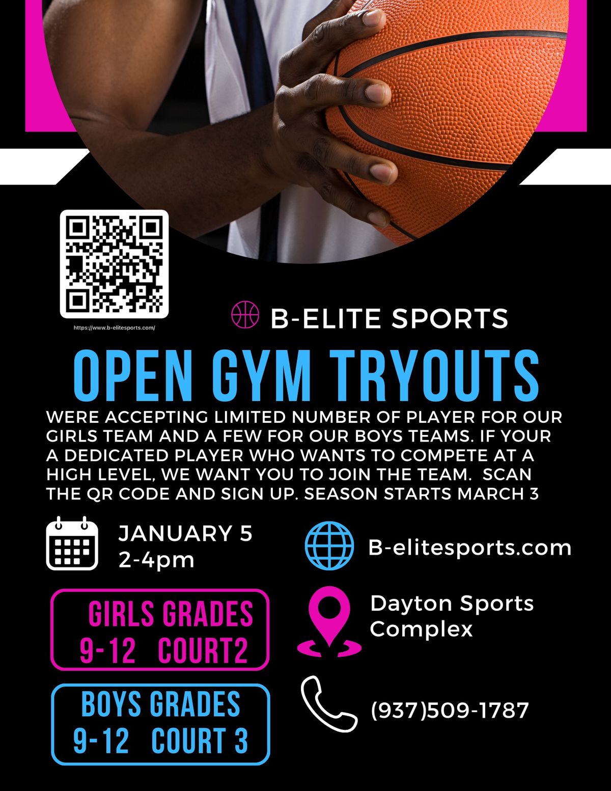 B-Elite Sports Open gym tryouts