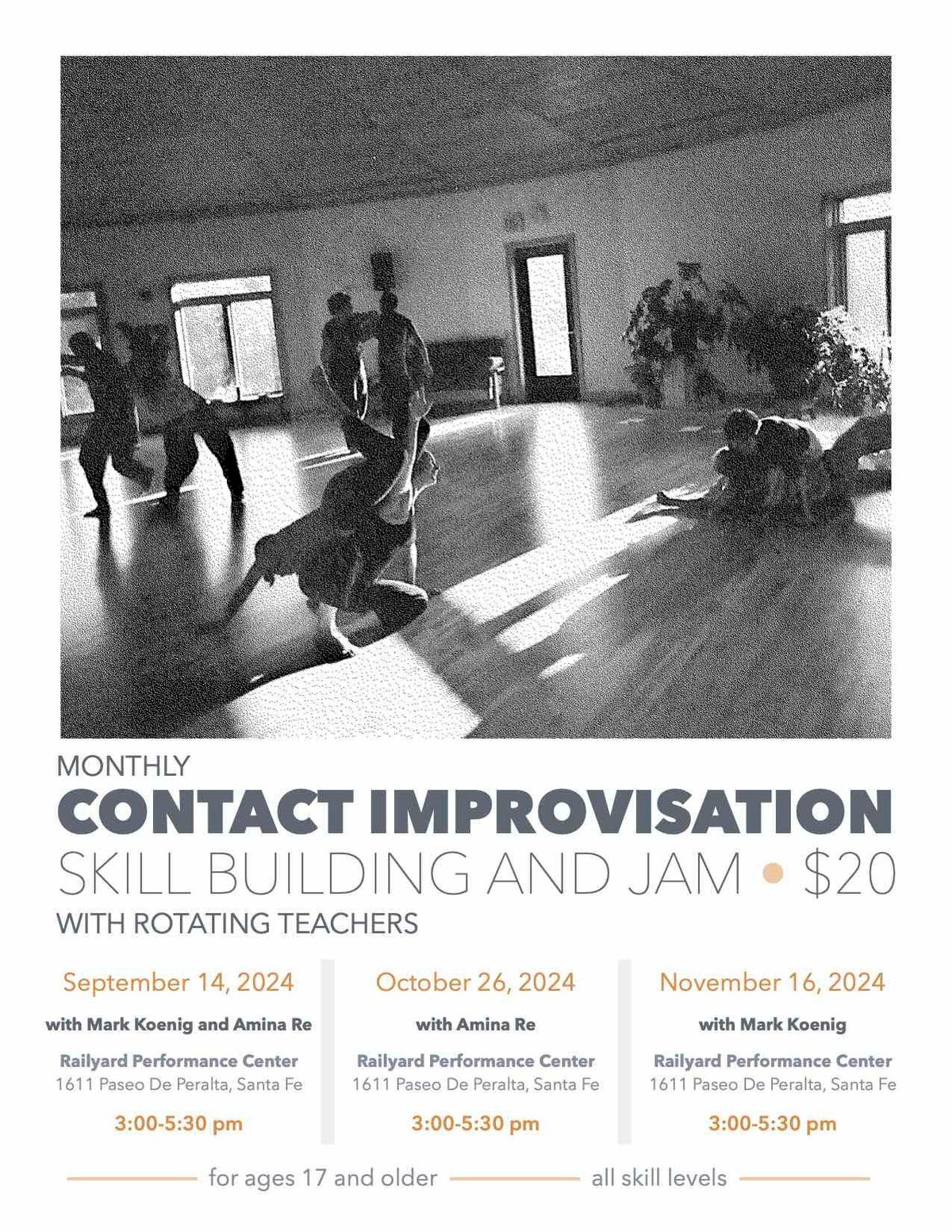 Monthly Contact Improvisation Skill Building and Jam