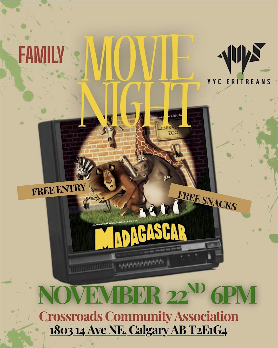 Family Movie Night : Madagascar in Tigrinya