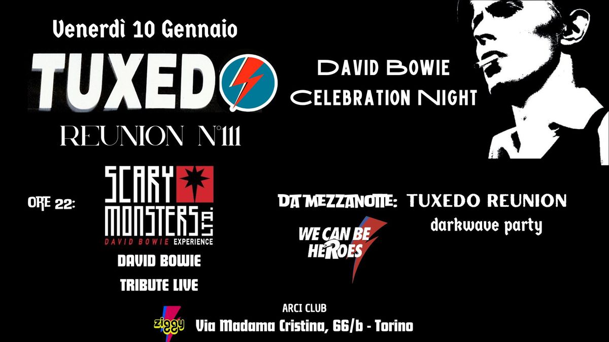 DAVID BOWIE CELEBRATION NIGHT-Tuxedo Reunion n\u00b0111 + SCARY MONSTERS live