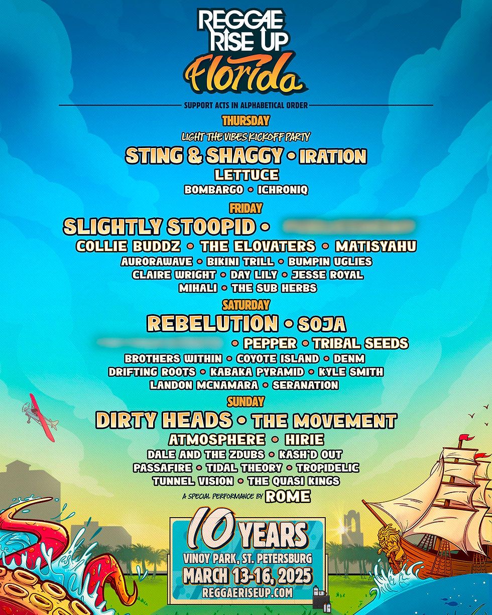 Reggae Rise Up Florida: Shaggy  Slightly Stoopid  Rebelution & Dirty Heads - 4 Day Pass