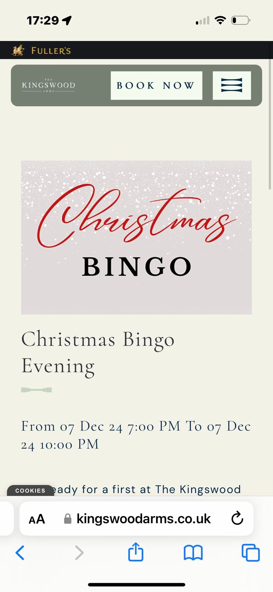 CHRISTMAS BINGO NIGHT