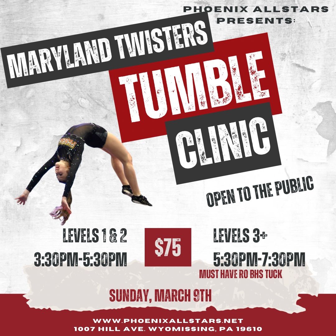 Maryland Twisters Tumble Clinic: Levels 1 & 2