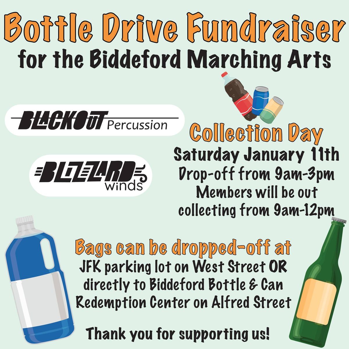 Biddeford Marching Arts Bottle Drive