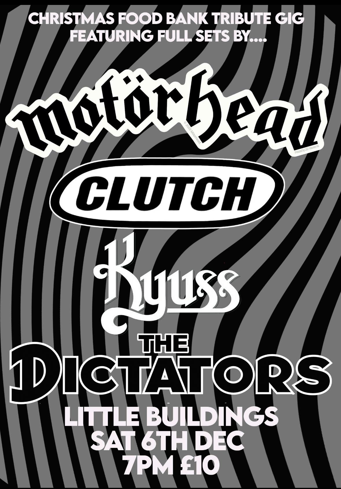 Christmas Foodbank Tribute, Motorhead, Clutch, Kyus, The Dictators