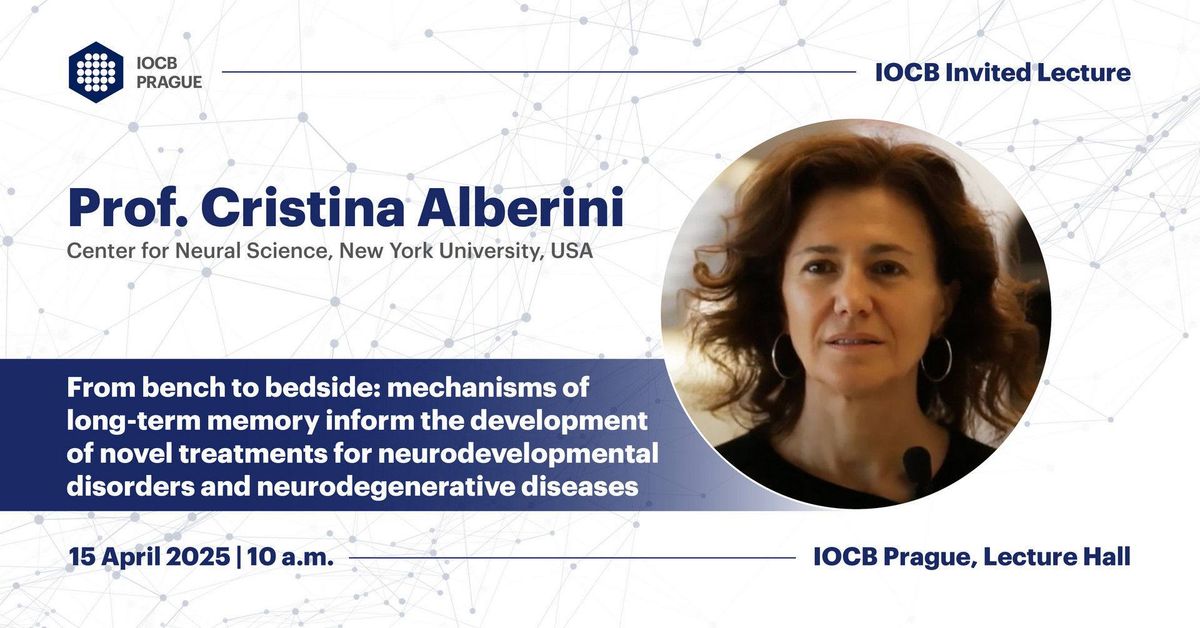 IOCB Invited Lecture \u2013 Cristina Alberini: From bench to bedside