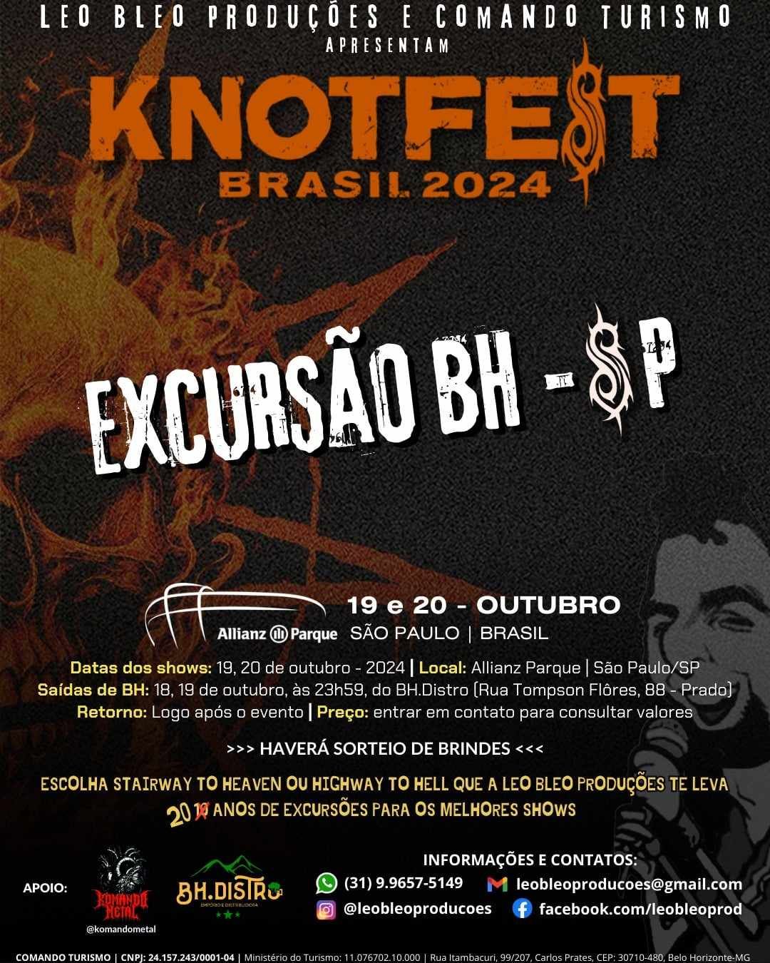 EXCURS\u00c3O DE BH PARA O KNOTFEST