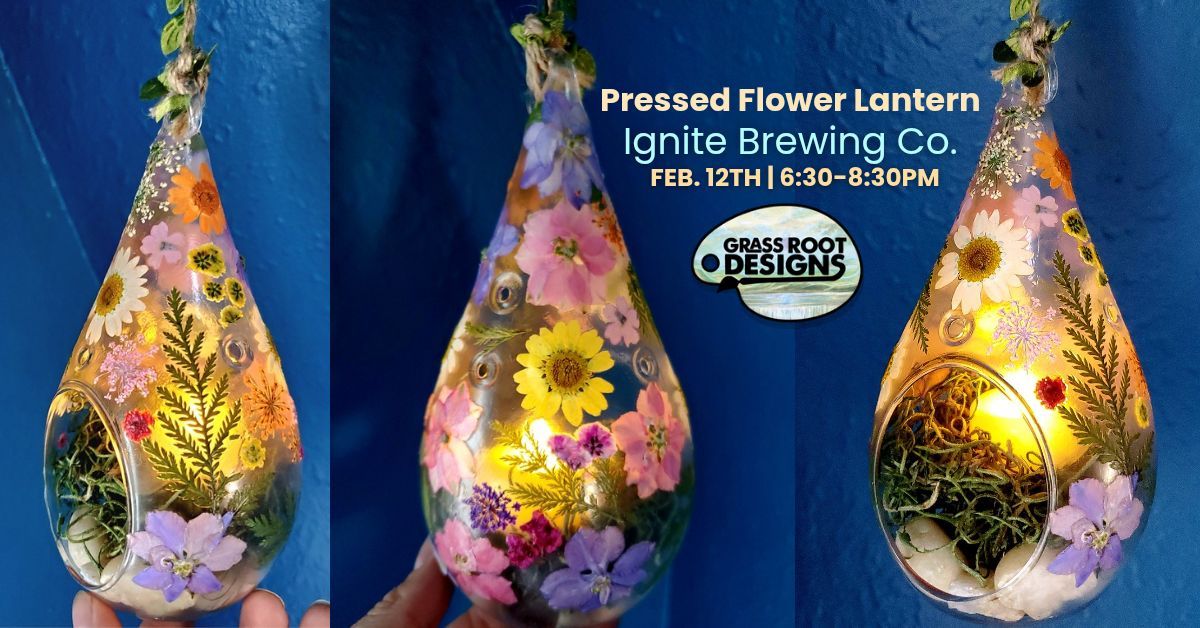 Flickering Pressed Flower Lantern | Ignite Brewing Co.