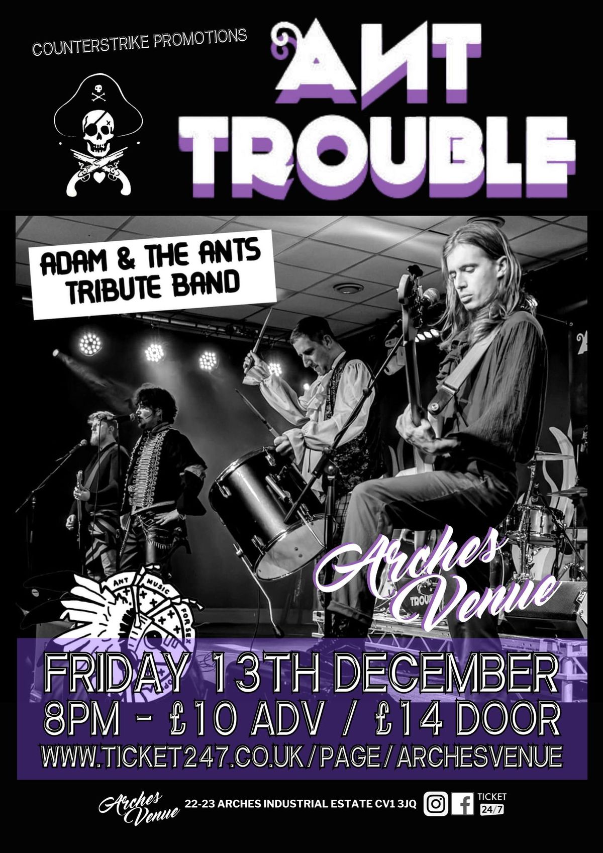 Ant-Trouble (Adam and the Ants tribute band) @ Arches Venue - Coventry