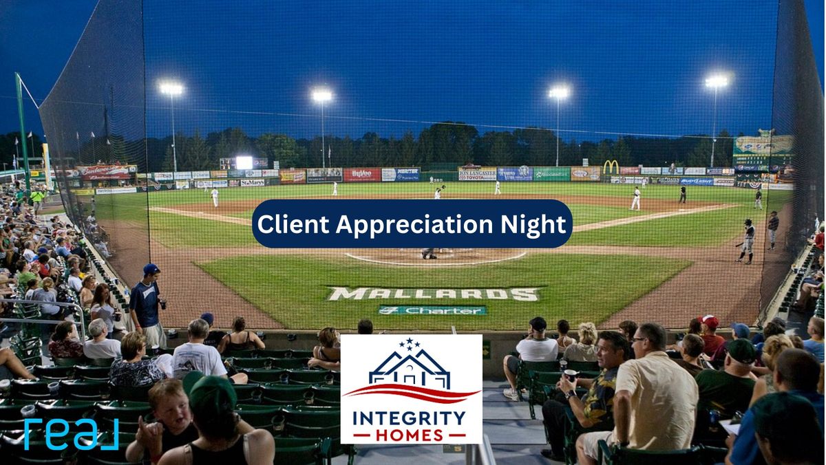 Client Appreciation Night with the Madison Mallards!  