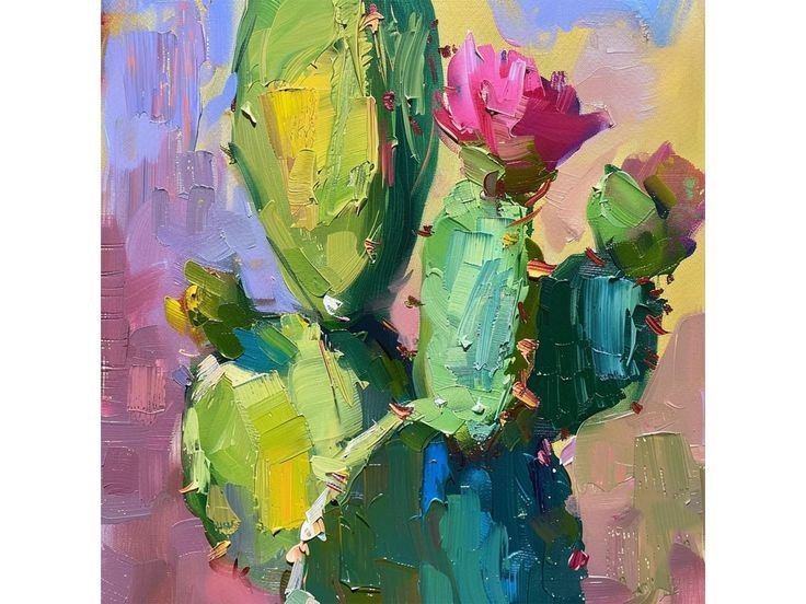 Colorful Cactus - Acrylic - 1pm Sunday Feb. 2nd at 1459 Humboldt Rd. Chico