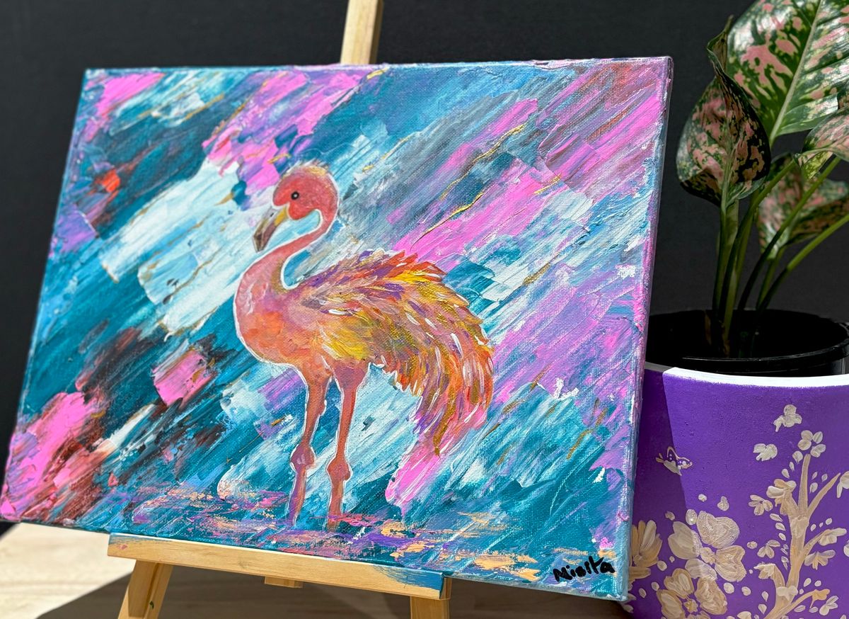 Baby Fiadh\u2019s Magical Flamingo - Fundraising Paintclass 