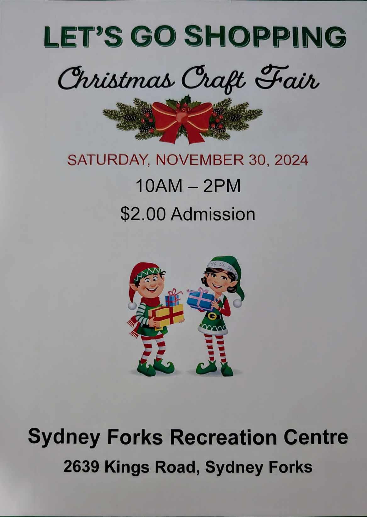 Let\u2019s Go Shopping Christmas Craft Fair - \ud83c\udf84\ud83c\udf84SYDNEY FORKS REC CENTRE 