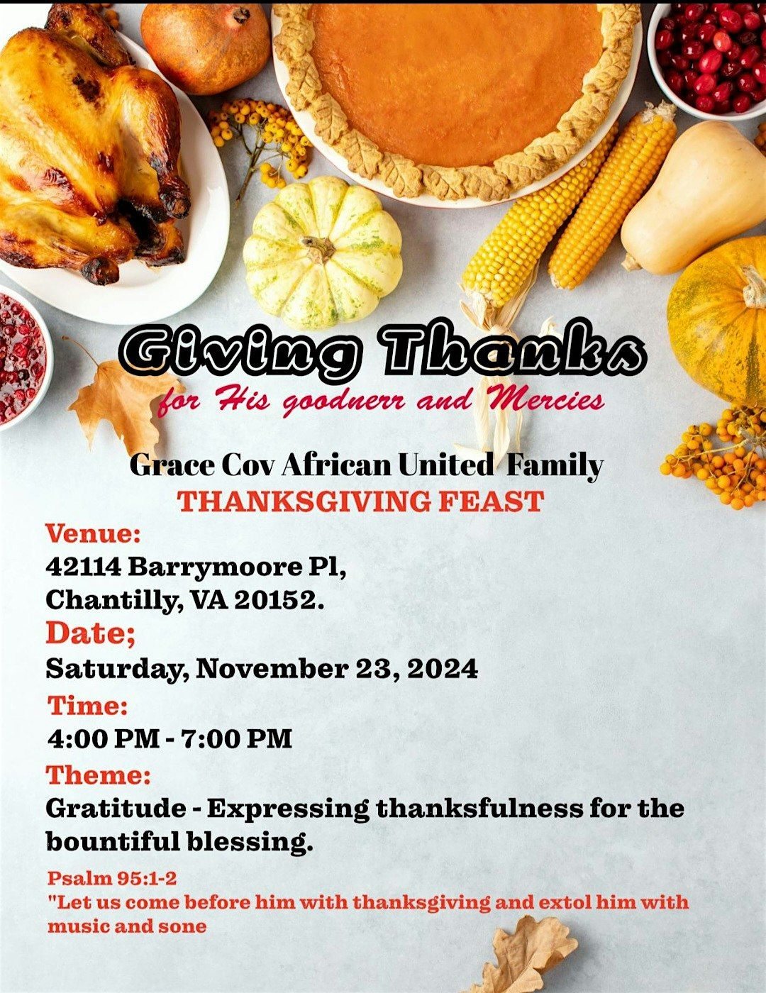 Grace Africans United Family Thanksgiving Party