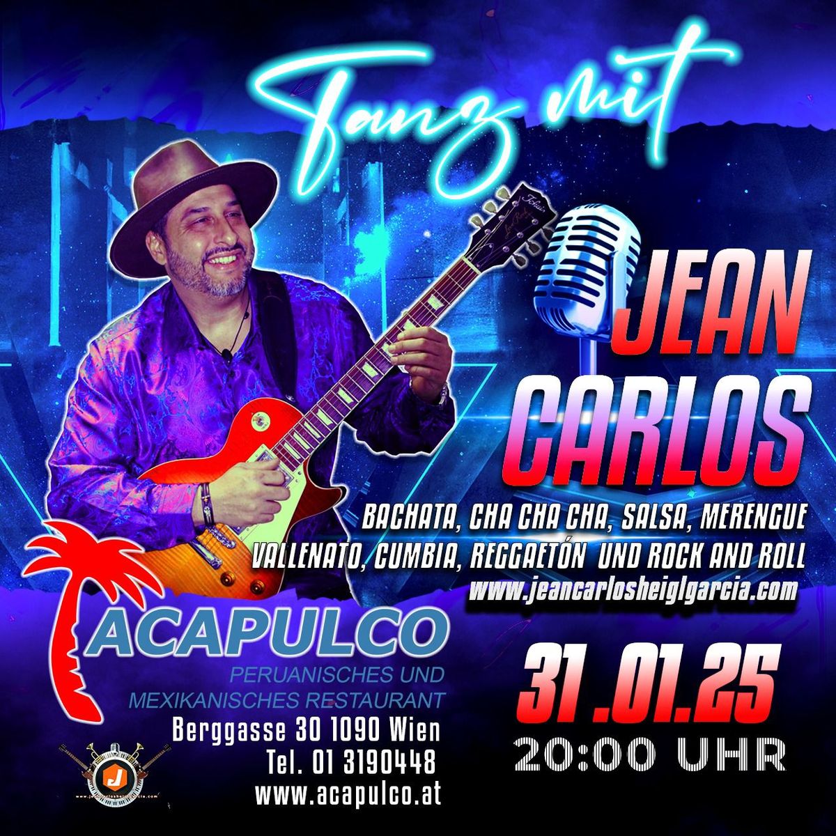 Tanz mit Jean Carlos am 31.01.25 um 20:00 Uhr