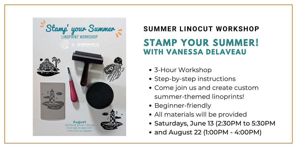 Summer Linocut Workshop: Stamp Your Summer with Vanessa Delaveau